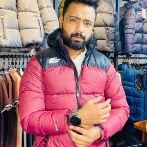 The North Face Edition Premium Maroon & Black Puffer Jacket